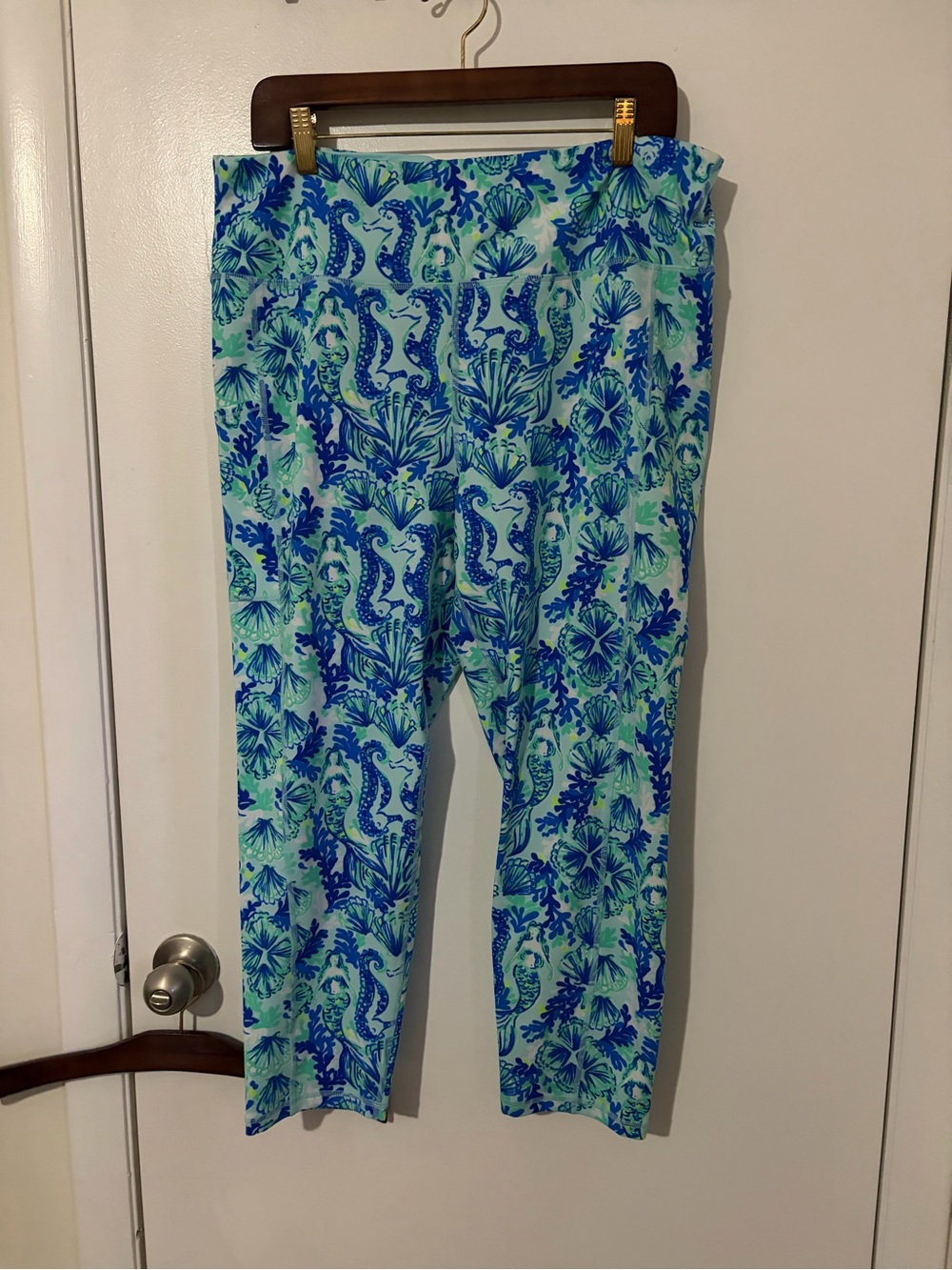 Lilly Pulitzer Blue and Green Sea Life Leggings